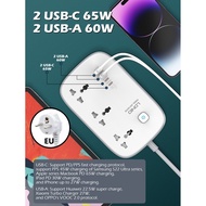 Ổ cắm điện LDNIO 65W SC3416 EU Sạc Đa Năng Nối Dài 3250W Siêu Ổ Cắm Với USB C Sạc Nhanh PD65W MAX