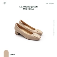 LA BELLA รองเท้าคัชชูส้นสูงหนังแกะ รุ่น LB AMORE QUEEN MID HEELS 9 COLOR