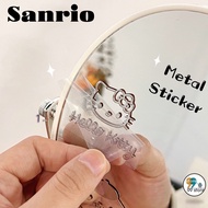 HS 1PC Sanrio Cute Metal Stickers Desktop Phone Mirror Decorative Sticker MyMelody HelloKitty Kuromi Cinnamoroll