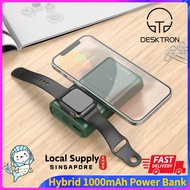 DESKTRON Wireless Powerbank 10000mAh, 3 in 1 Powerbank Fast Charging 22.5W Phone Mobile Watch with Type C &amp; USB Output.
