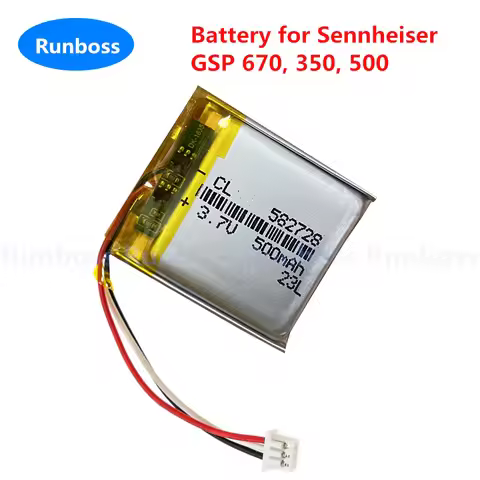 3.7V 500mAh AHB552826TPC-2 Wireless Headset Battery for Sennheiser GSP 670, GSP 350, GSP 500