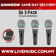 Samson Q6 - 3 Pack Dynamic Handheld Microphone (Q-6/Q 6)