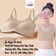 Female Student Bra, For Puberty Children Grade 1, 2, 3, Women's Bra with 2 Thin Foam Straps, Anti-Mo