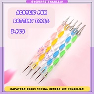 PERALATAN Dotting Tools (5pcs)/Nail Art Dotting Tools/Nail Art Tools/Nail Art Making Tools/Dotting Tools Nail Art