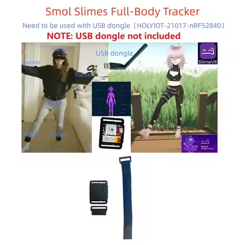 Smol Slimes Tracker Compatible SlimeVR Integration LSM6DSV IMU and QMC6309 for Virtual Reality with 