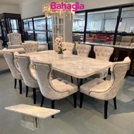✨Free Installation✨ Bahagia Snowsky Marble Dining Set ~ Set Meja Makan ~ 8 Seater Chair ~ Dining Room ~ 餐桌椅 71-17