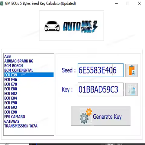 For GM 5-Byte Seed Key Calculator for GM Vehicles ECUs Professional Tool To Map GM Security Algorith