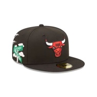 Inventory Ready NBA Chicago Bulls Fitted Hat Men's Bull Logo Fully Enclosed Flat Brimmed Cap Summer 