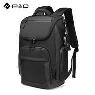 P&D Men Backpack 24L Multi-function Waterproof Backpacks 15.6" Laptop Travel Business Male