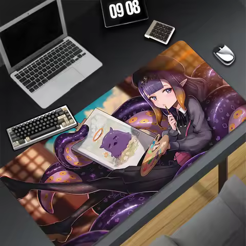 Mouse Pad Office PC Gaming Accessories Keyboard Pad Purple Anime Girl Ninomae Ina Nis Mousepad Lapto