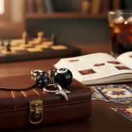 Cute Cool Keychain Accessories, Magic 8 Ball Dice Keychain, Y2K Pool Ball Star Key Chain for Men, Bl