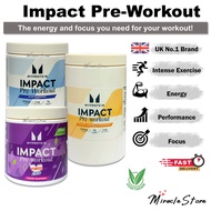 MyProtein Impact Pre Workout 40-43 servings with vitamin C and caffeine for improved performance foc