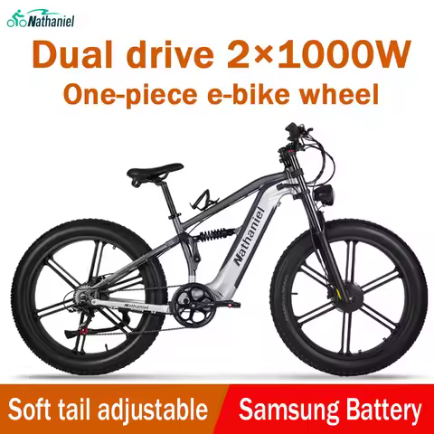 Nathaniel SYR09 Electric Bike 2000W Dual Motor,26*4.0 Fat Tire Integrated Wheel,48V20Ah,55KM/H,All-T