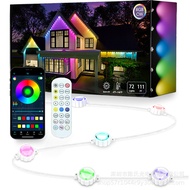 Popular Graffiti WiFi&Bluetooth Smart Colorful Eaves Light String Waterproof Courtyard RGBIC Eaves L