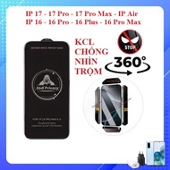 360 degree anti-peeping tempered glass for IP 17 17 Pro 17 Pro Max IP Air IP 16 16 Pro 16 Plus 16 Pr