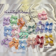 (1 PAIR) IMPORTED DOUBLE RIBBON HAIR CLIP / FLOWER RIBBON HAIR CLIP & KOREAN STYLE SQUARE RIBBON / E