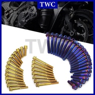 TWC Enjin Skru Gold Engine Screw Gold Titanium Set LC135 4S 5S Y15ZR Compatible With Yamaha Y150 Ysuku