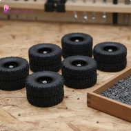 [Menolana] 6 Pieces 68mm RC Truck Tires Upgrade Part 6x6 RC Truck Wheel Set Multi Red