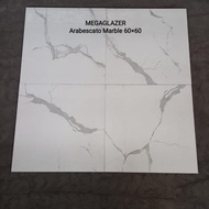 granit lantai 60x60 putih motif arabescato marble