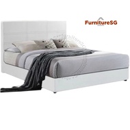 Queen Size Faux Leather Bed and Mattress