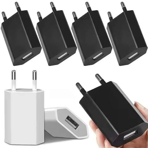5V/1A USB Home Travel Mobile Phone Charger 1-5Pcs Universal EU Plug Power Wall Adapter Travel Charge