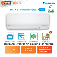 Daikin Standard Inverter Air Conditioner FTKF R32 4 Star Rating 1.0HP Aircond FTKF25C FTKF25CLF Penghawa Dingin