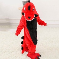 Red Dinosaur Cartoon Pajamas Children Boys Girls Festival Cosplay Costume Animal Pajamas