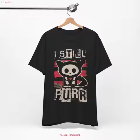 I Still Purr Kit the Cat T Shirt Skelanimals Scene Emo Fashion 2000's Hot Topic Vintage long or shor