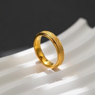 แหวนทองทรายแบบเรียบสำหรับผู้หญิงแหวนสแตนเลส ไม่ลอก ไม่ดำ ทองเหมือนจริง
