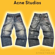 ️[Hight Quality] - ACNE STUDIOS Baggy Fit Washed Jeans Chains Print 01, Straight-leg pants, baggy je