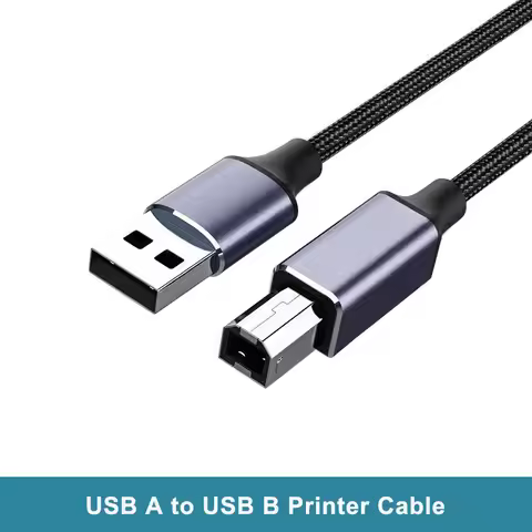 High Speed 2.0 Printer Cable 2m 3m Type USB A to USB B Cable Braided Fax Machine Scanner Cord For Ca