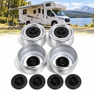 HUAYU 4PCS Trailer Hub Dust Cap, with Rubber Plug Heavy Duty Trailer Axle Dust Cap, Durable 2.44 Inc