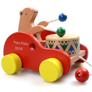 Wooden Children's Luggage Trolley Toys Baby Hand Buggy Dragging Toys Slowly Learn to Walk Wooden Dra