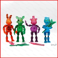 SQ5 4pcs FNAF Action Figure Toy Bonnie Foxy Freddy Chica with Guitar Model Dolls Toys For Kids Gifts