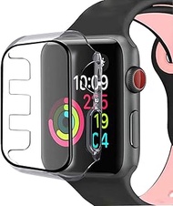 CHANROY Hard Smartwatch Case Compatible with Apple Watch Series 5/4 44mm with Hard PC Case,Built-in Slim Tempered Glass Screen Protector Overall Protective Cover for iWatch Series 5/4(Clear)