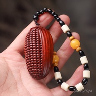 （💕💕热销精品）小叶紫檀招财貔貅财神把把壶玉米木雕手把玩件木质文玩挂件木雕批 O2ZN