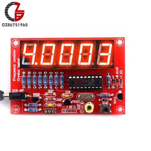 DIY Kits RF Crystal Oscillator Frequency Counter Meter 1Hz-50MHz Programmable Digital LED Crystal Te