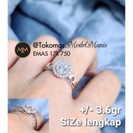 [FREE PPN] cincin italy fashion emas putih kombinasi rosegold 750