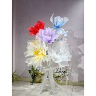 Bush of 9 giant chiffon flowers designed in size 60cm-80cm to decorate restaurants and photography s