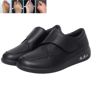 Women Diabetic Shoes Leather Walking Shoes Non Slip Lightweight Wide Toe Edema Shoes Hook and Loop S