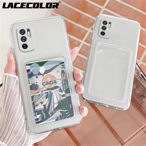 Transparen Wallet Card Slot Bag Case For Xiaomi Redmi Note 11 10 9 S 8 Mi 11 10 T Lite 9T Poco M4 F3