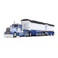 DCP 1: 64 Kenworth Kenworth W900L Grain Double Hanging Dump Trailer Alloy Truck Model White