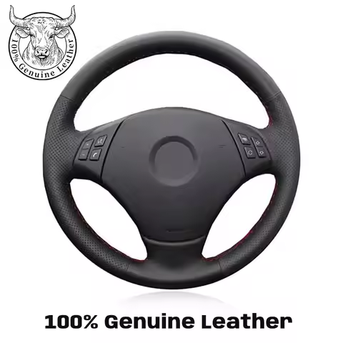 Car Steering Wheel Cover Braid Genuine Leather For BMW E90 320 318i 320i 325i 330i 320d X1 328xi 200