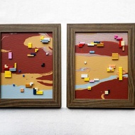 【獨家手作禮盒 】附原木框-植物流動畫DIY材料包 / 居家DIY禮