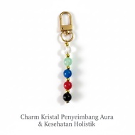 GANTUNGAN Premium 5 Element Balancing Charm - Natural Stone Keychain for Car Bags & Keys