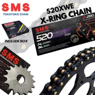 Kawasaki ER6 ER-6 ER 6 RK SMS 520 KRO2 Rivet Black Gold Chain Front 15T REAR 42T43T44T45T46T Rantai 