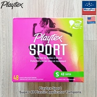 Playtex® Sport® Plastic Applicator Tampons 360 protection, Super 8, 18, 36 or 48 Pieces ผ้าอนามัยแบบ