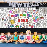 YUSENSS Giant Coloring Poster, DIY Coloring Happy  Year Doodle Art Banner, Interactive Doodle Art Cr