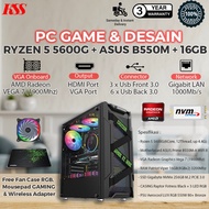 [NEW Pc] GAMING Computer Ryzen 5600G, B550M, NVME 256GB, RAM 16GB, PSU 550W Ready To Use