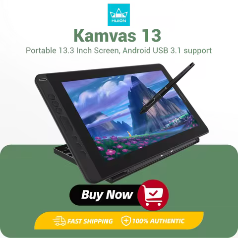 Huion Kamvas 13 Graphics Tablet Monitor AG Glass Pen Display Drawing Screen 8192 Battery-free Stylus